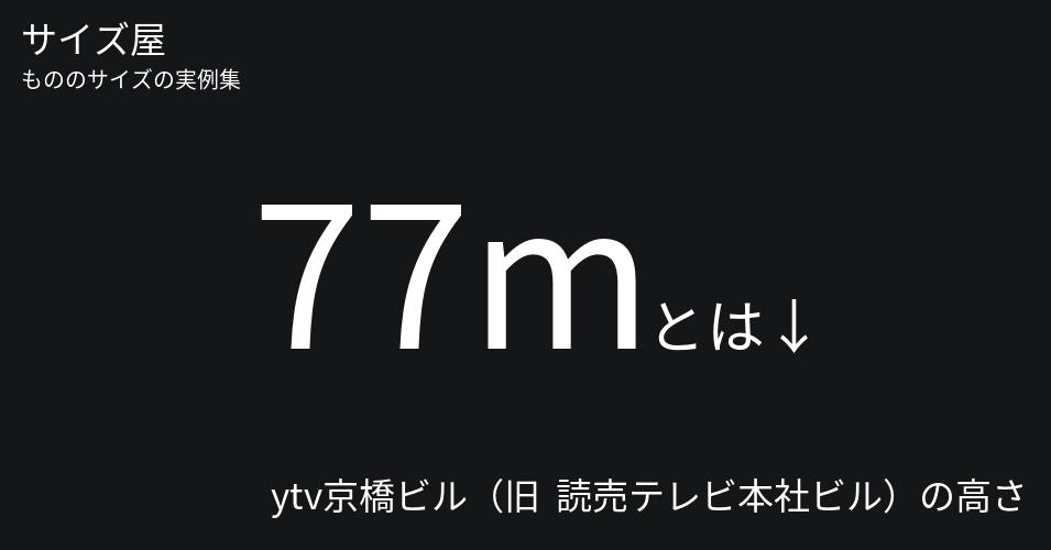 77mとは「ytv京橋ビル（旧  読売テレビ本社ビル）の高さ」くらいの高さです